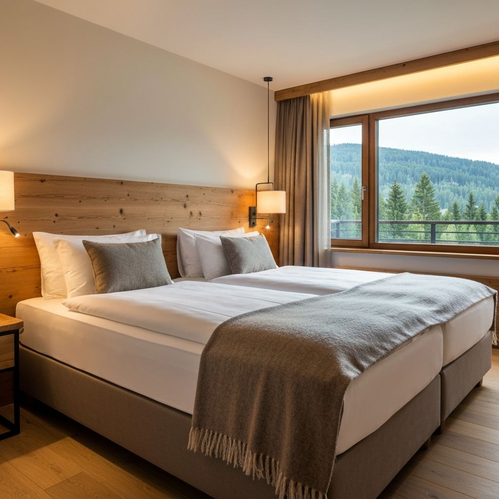 Dormitor dublu cu vedere la munte