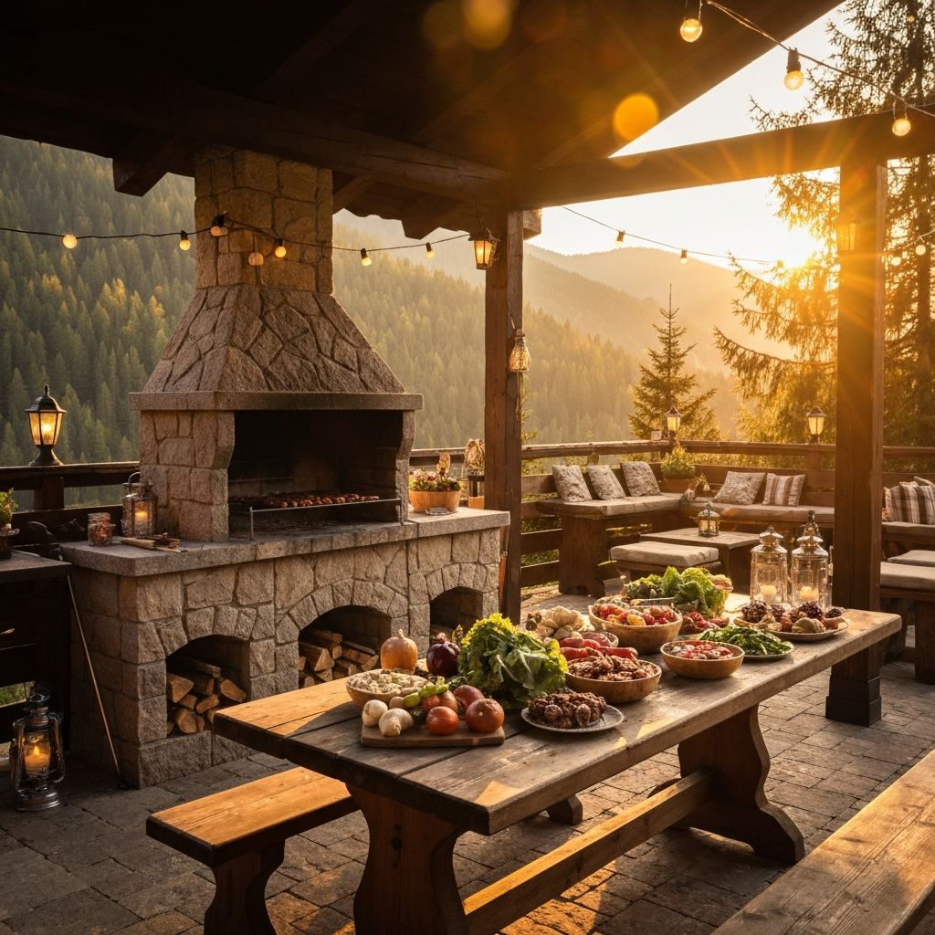 Zonă de grătar în aer liber